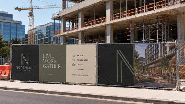 Printed hoarding running the length of a perimeter
